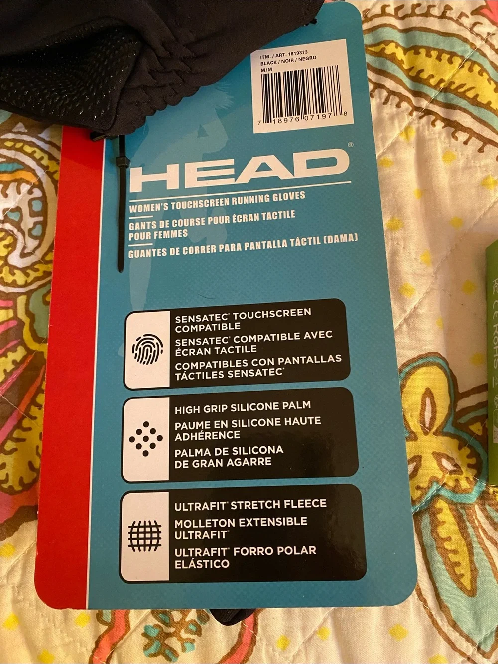HEAD Black Neoprene Sport Gloves